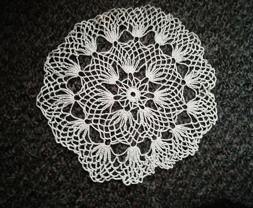 mileu diafan crosetat crem , 24 cm