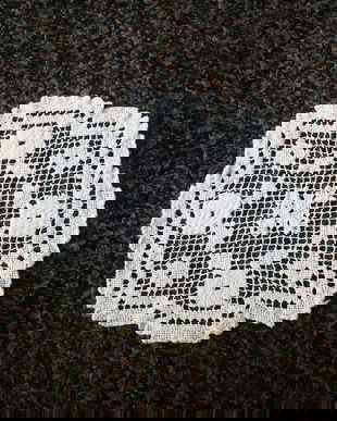 aplicatie dantela alba 15/16 cm