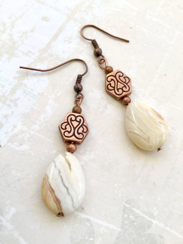 Cercei vintage Agate naturale