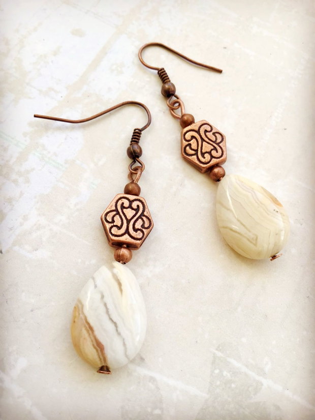 Cercei vintage Agate naturale