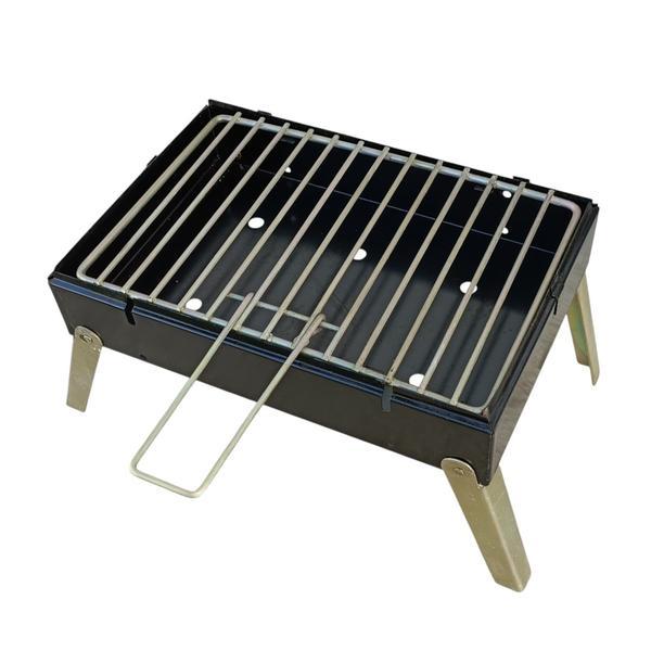 Gratar pliabil pentru camping si pescuit Inteliced&reg;, dimensiune grill 34 x 22 cm, inaltime tava carbuni 7 cm, inaltime picioare pliabile 12 cm