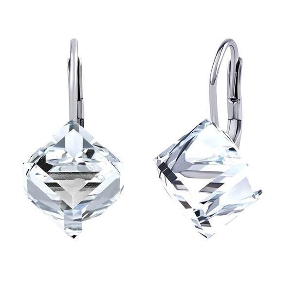 Cercei Argint 925, Swarovski cub aurore, 6 mm
