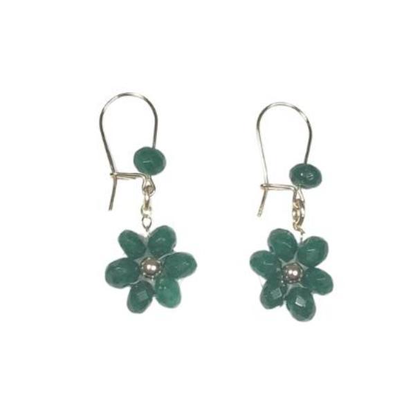 Cercei Aur14k Gold Filled/Jad verde
