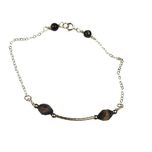 Bratara Aur 14k Gold Filled, Ochi de tigru