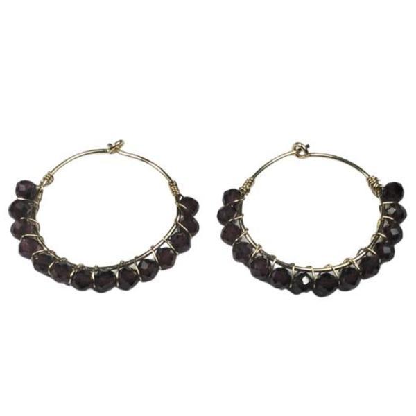 Cercei Aur14k Gold Filled/Garnet