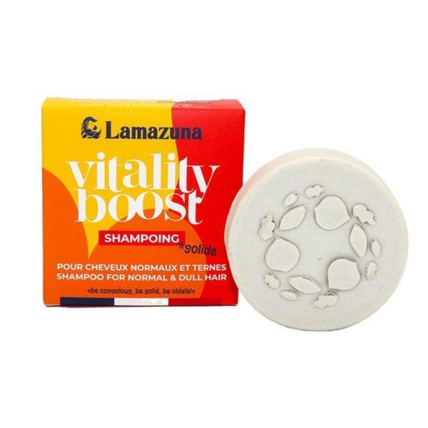 Sampon solid Vitality Boost, pentru par normal si tern, cu argila si ulei esential de lemongrass, 70 g