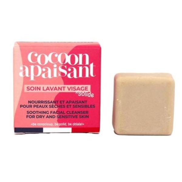Cleanser facial solid calmant Cocoon Apaisant, pentru piele uscata si sensibila, 28 g