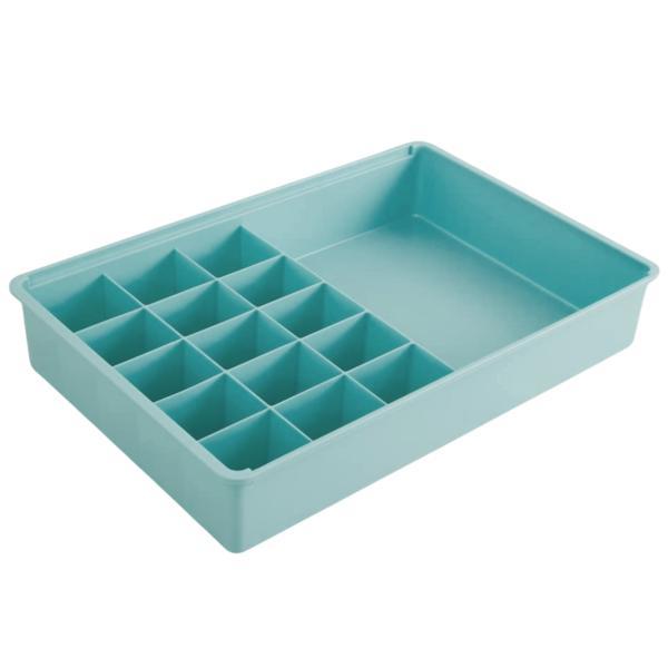 Organizator sertar cu 16 diviziuni, verde, 49 x 33 x 9 cm