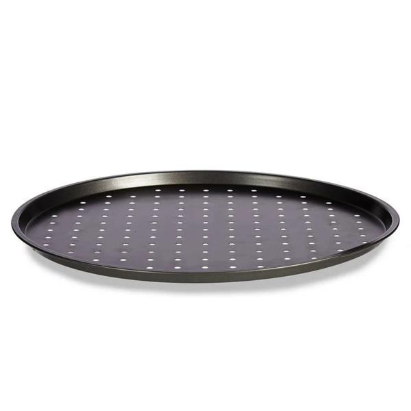 Tava rotunda pentru copt pizza, gri, 33 x 33 x 1 cm