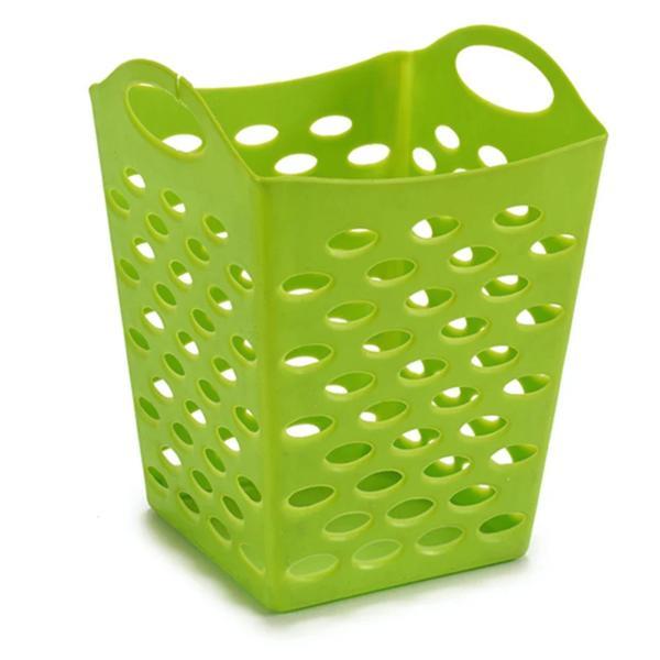 Cos patrat multifunctional din plastic, 13x13x17 cm, verde