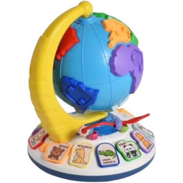 Glob pamantesc copii cu lumini si muzica - Puzzle interactiv