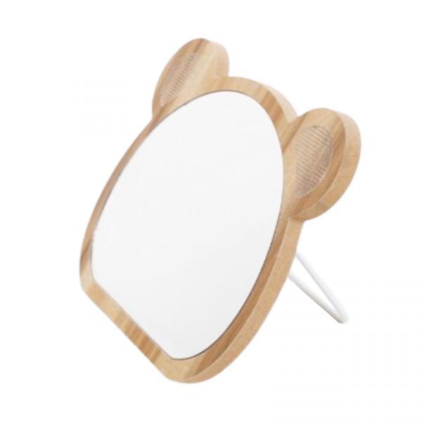 Oglinda cu picior, model ursulet, lemn, 20x16.5 cm