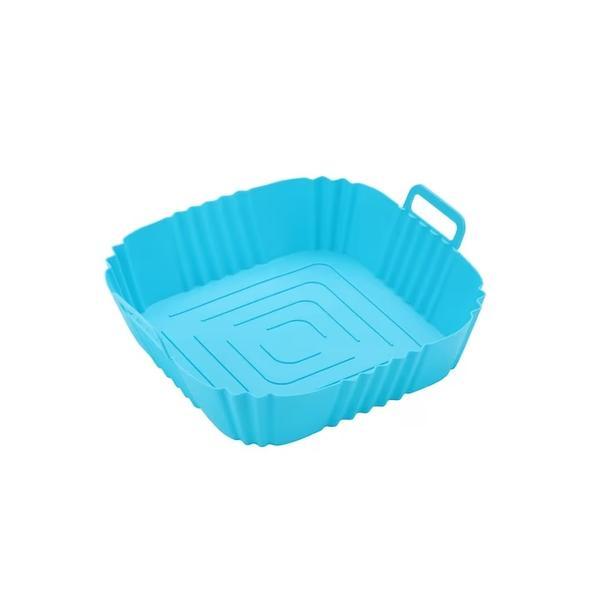 Tava silicon pentru Air Fryer, patrata, multicolor, 20x20x6.5 cm