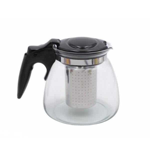 Ceainic cu infuzor, termorezistent, otel inoxidabil, negru, 900 ml