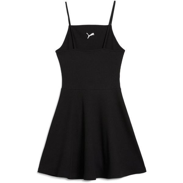Rochie femei Puma Wardrobe Ess Ribbed Flared Short Dress P 63074301, S, Negru