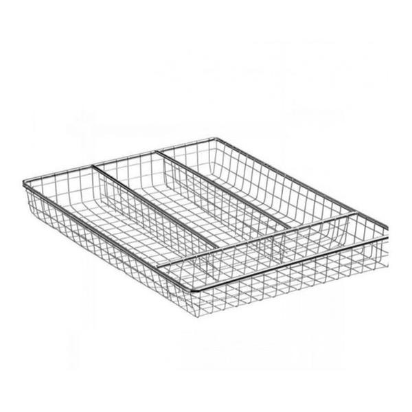Suport tacamuri, pentru sertar, metal, argintiu, 30x20x4 cm