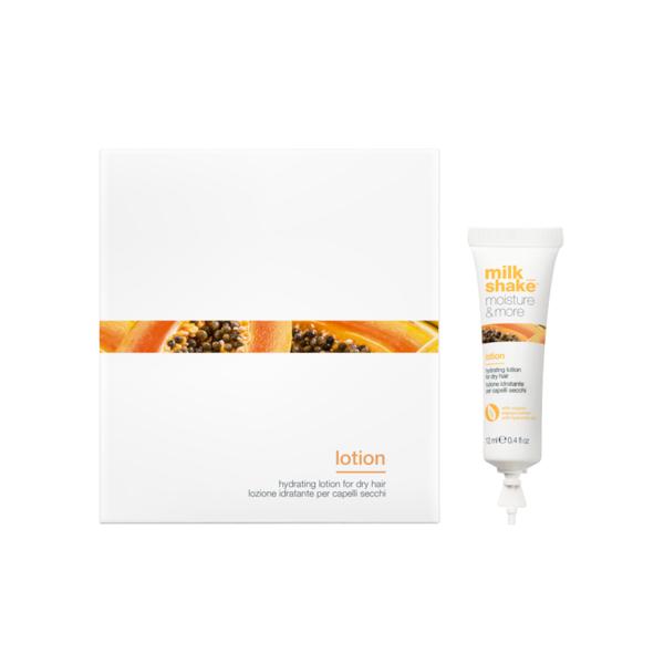 Lotiune Hidratanta pentru Par Uscat - Milk Shake Moisture &amp; More, 12 fiole x 12 ml