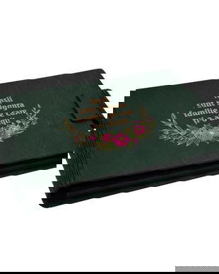 Album foto A5 personalizat, din lemn, Verde inchis, Piksel, GuestBook, mesaj Nasi, pictat