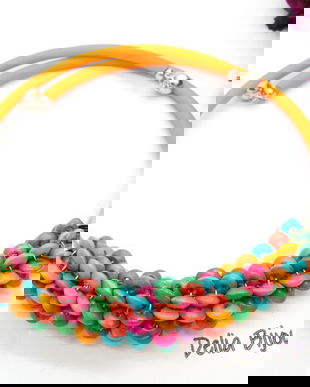 Colier statement handmade unicat - lemn (cod1241)