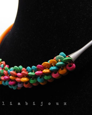 Colier statement handmade unicat - lemn (cod1241)