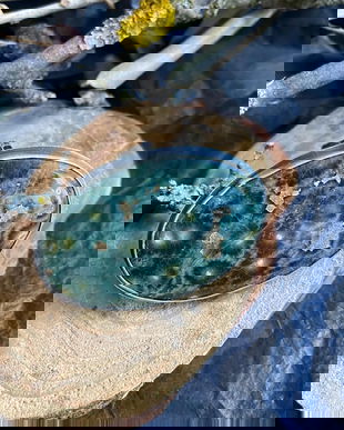 Inel reglabil supradimensionat din argint 925 partial oxidat si ocean jasper