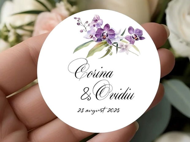 Etichete marturii nunta flori visinii