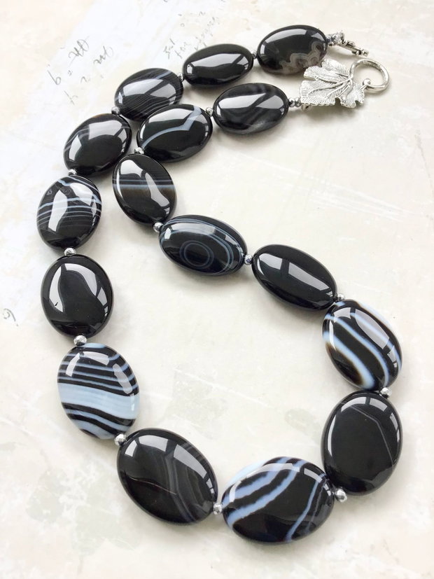 Colier agate onix dantela