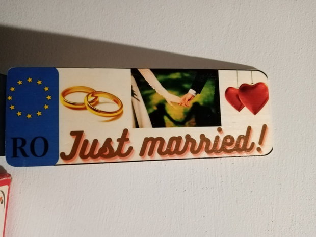 Plăcuță auto miri personalizată