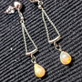 Cercei argint opal de foc etiopian picatura lant argint minimalisti boho chic trendy - Transport gratuit
