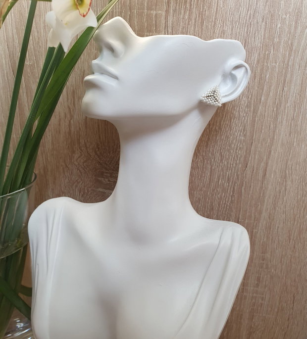Cercei albi Miyuki "Eleganță delicată"