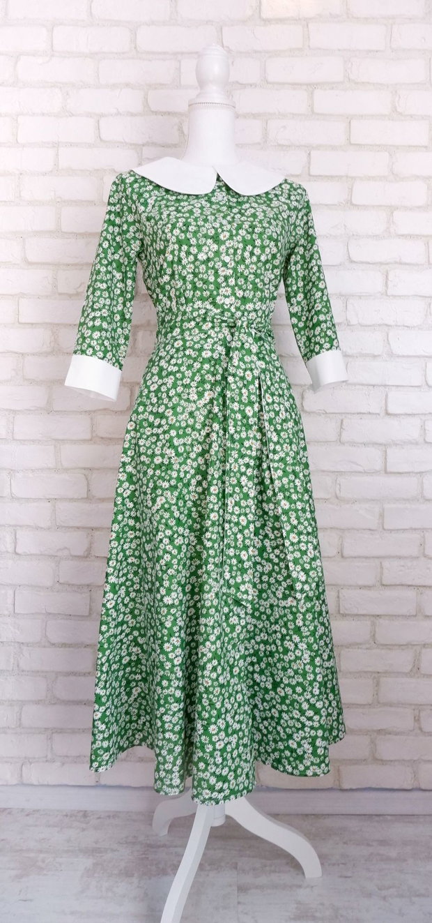Rochie Camasa Margarete Alb Albastru