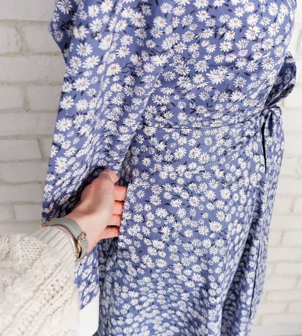 Rochie Camasa Margarete Alb Albastru