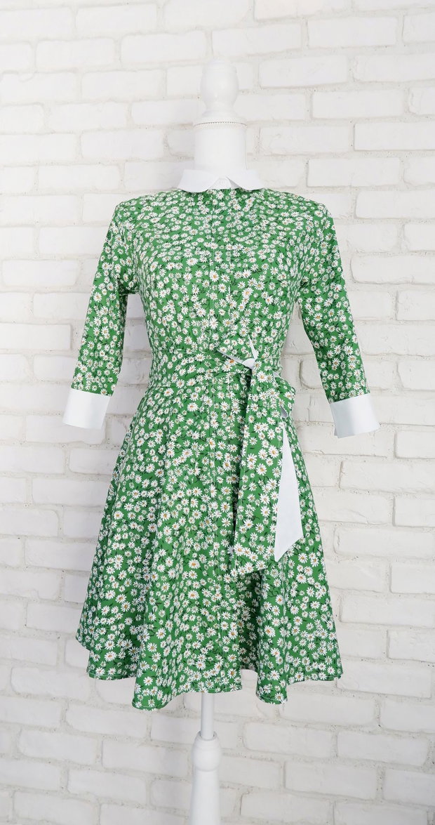 Rochie Camasa Margarete Alb Albastru