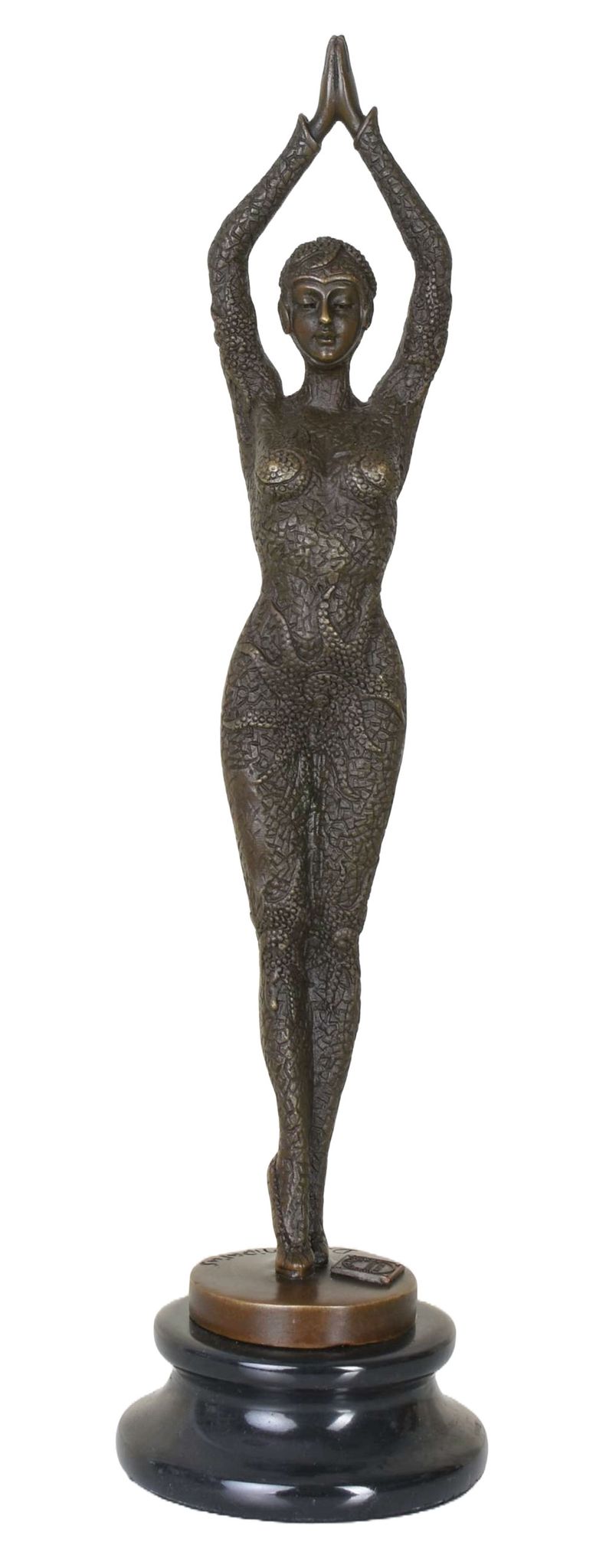 Dansatoare Chiparus-statueta din bronz cu un soclu din marmura