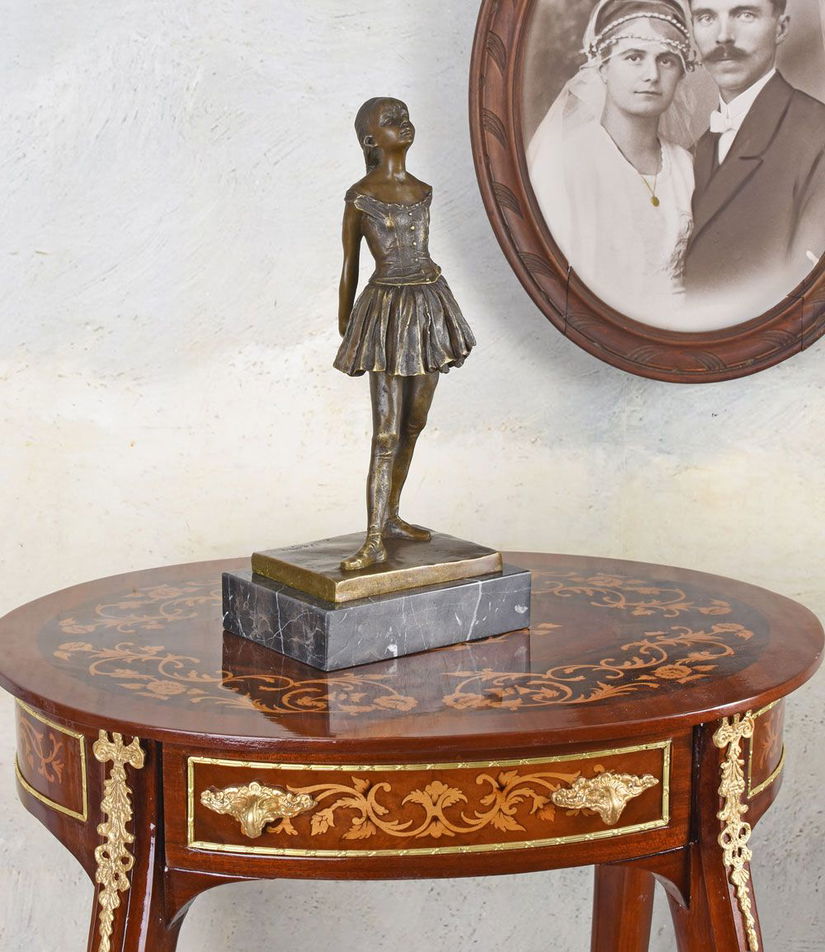 Balerina Art Nouveau-statueta din bronz cu un soclu din marmura