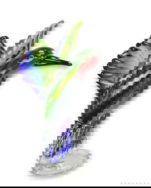 Pasare colibri-figurina din sticla Murano