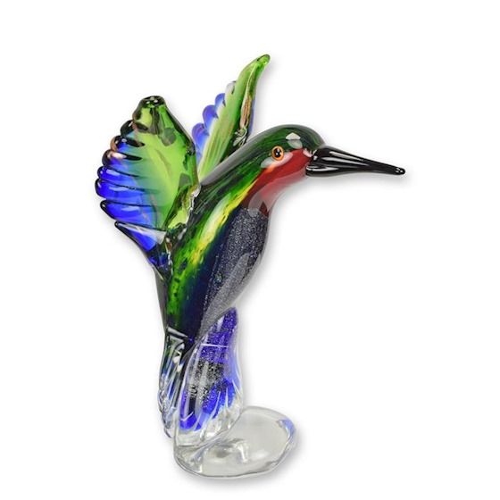 Pasare colibri-figurina din sticla Murano