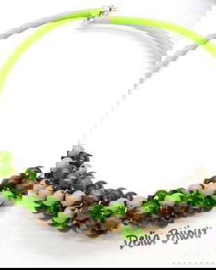 Colier statement handmade unicat - lemn (cod1242)