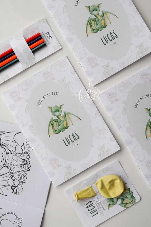Carte de colorat personalizată Le Petit Dragon