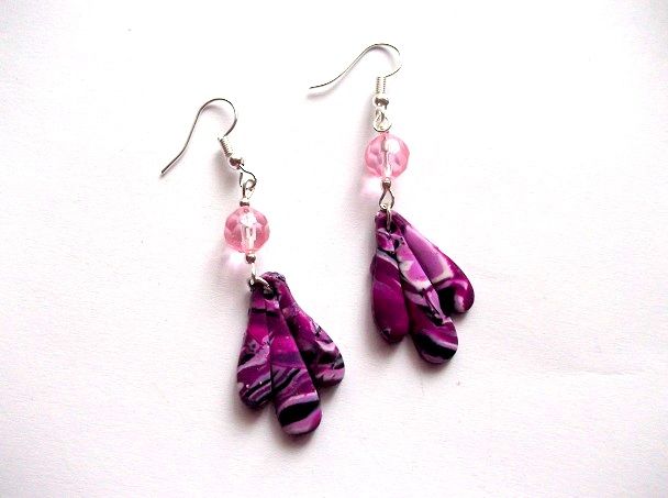 cercei fimo mov 48356