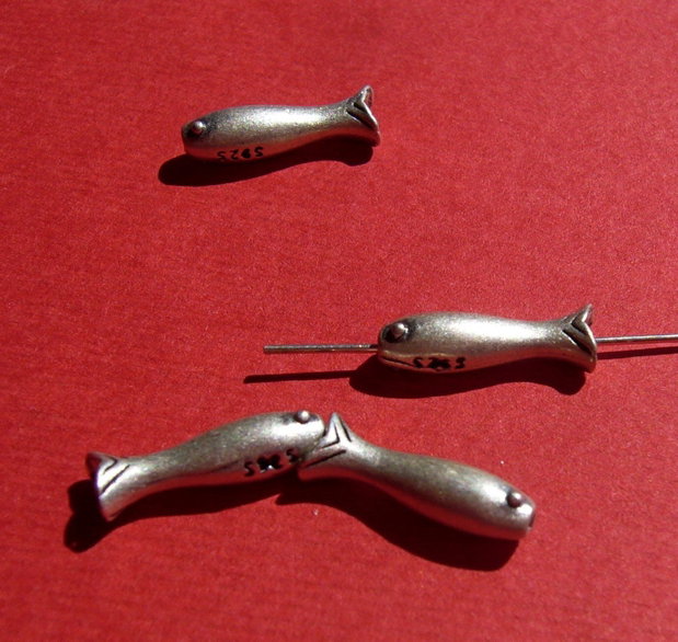 Peste din argint .925 finisaj mat aprox 4x14 mm