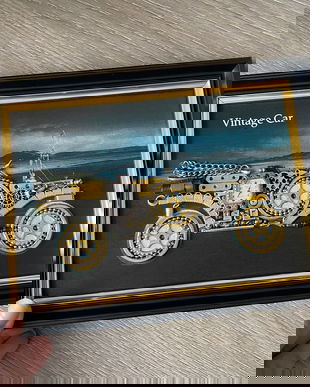 Vintage Car Cod M 688 ・Cadouri unicat pentru el・Tablouri handmade din piese de ceas si mecanisme