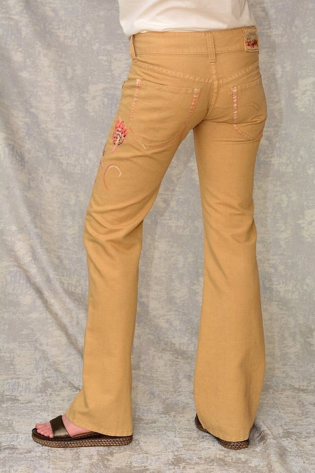 Pantaloni cu pictură florală, unicat