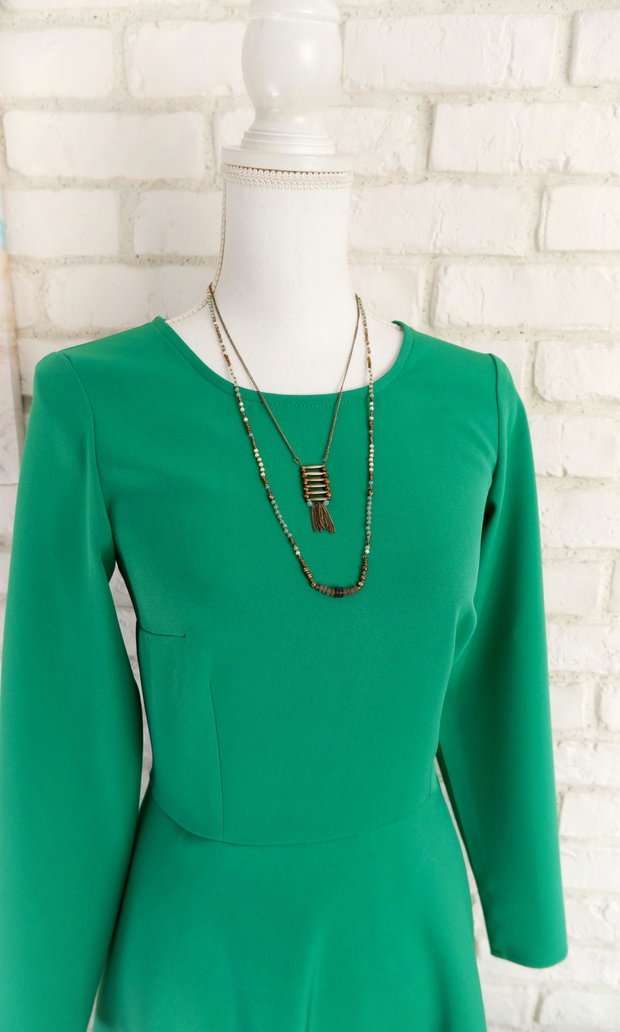 Rochie Clos cu Buzunare Verde Primavara