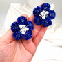 Rezervat Cercei floare catifea 3D- Ecou de Catifea - Cercei Regal Blue