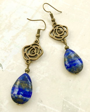 Cercei vintage Lapis lazuli