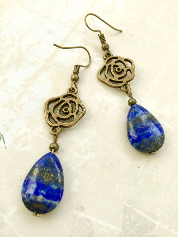 Cercei vintage Lapis lazuli