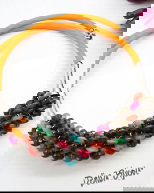 Colier statement handmade unicat - lemn (cod1243)