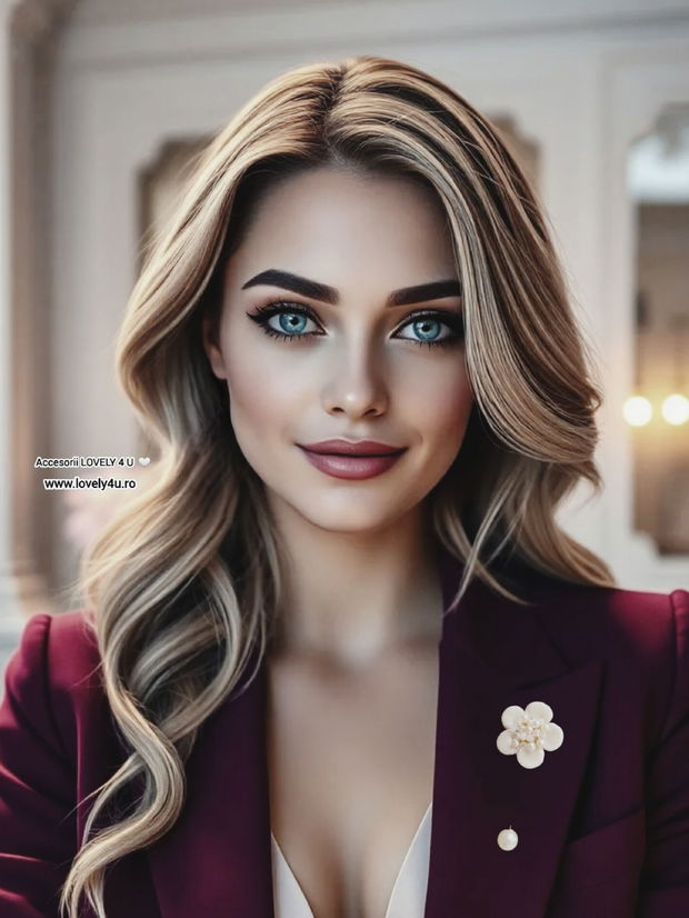 Brosa handmade cu floare perle și cristale Swarovski - ODRIDA