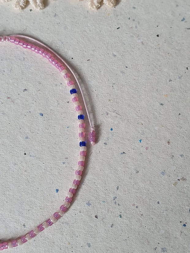 Brățară asimetrică de gleznă, Anklet handmade cu mărgele Toho